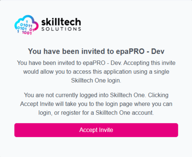 Skilltech One - Invite