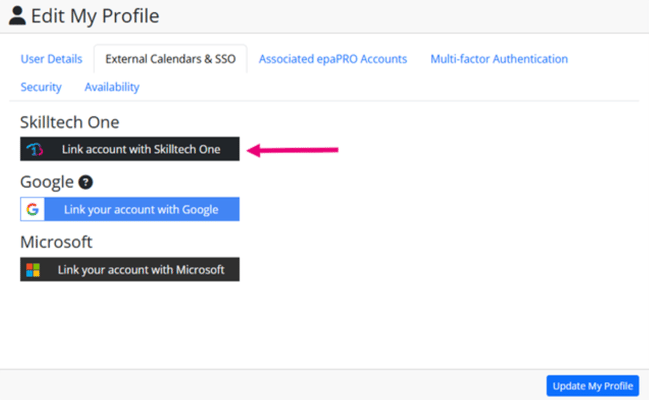 Skilltech One - Link your account